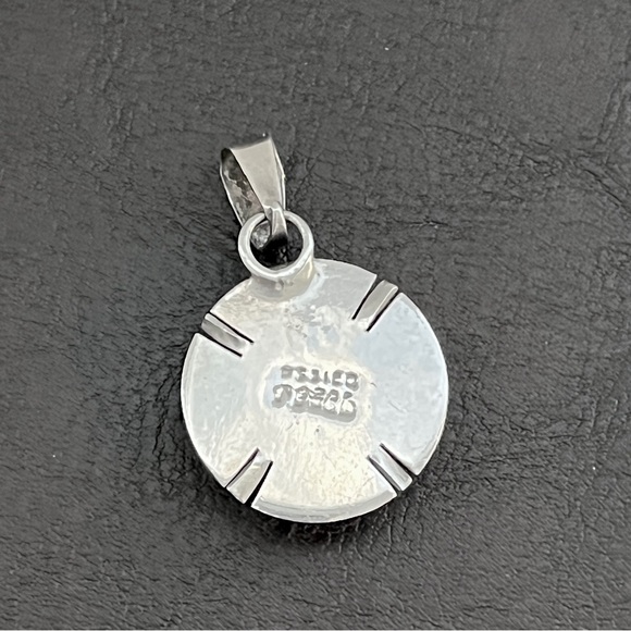 🔴SOLD🔴 Vintage Taxco Mexico sterling silver red jasper pendant - Picture 7 of 10